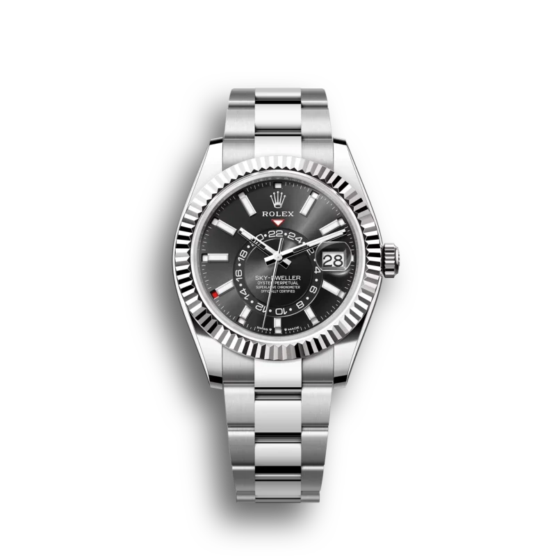 Rolex Sky-Dweller: 42 mm, Oystersteel and white gold with a bright black dial and an Oyster bracelet, m336934-0007